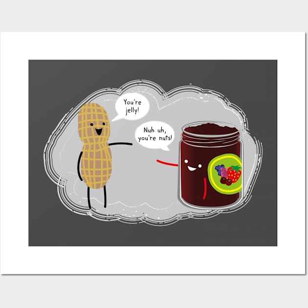 Nuts and Jelly Wall Art by LittleBearArt